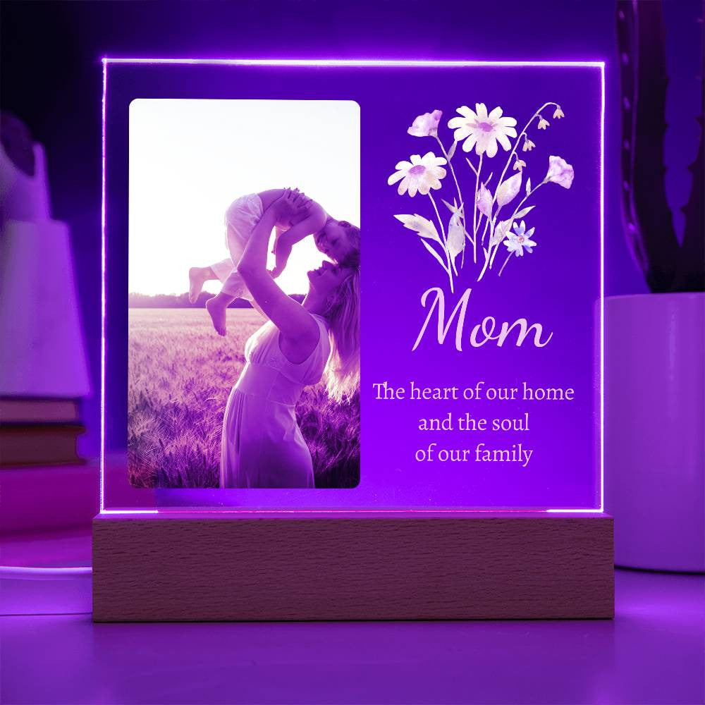 Mom the heart of our family plaque