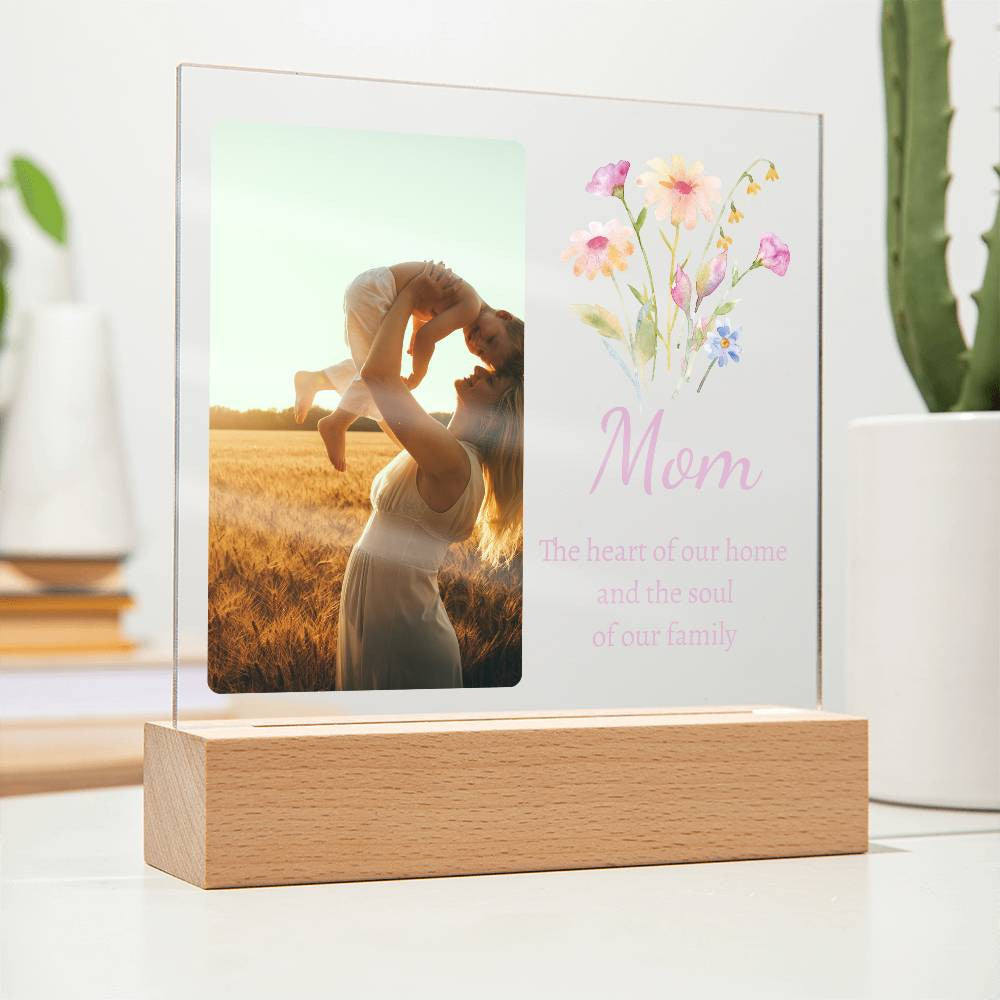Mom the heart of our family plaque
