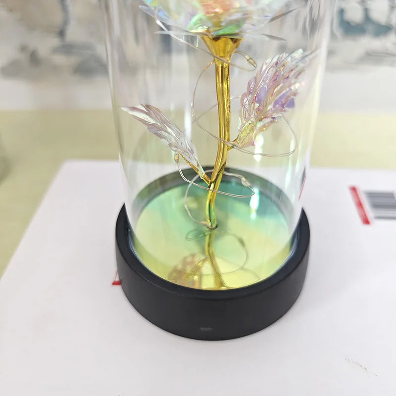 Galaxy Rose Flowers Valentines Day Gift for Girlfriend Eternal Rose LED Light Foil Flower Wedding Decor Christmas Gifts