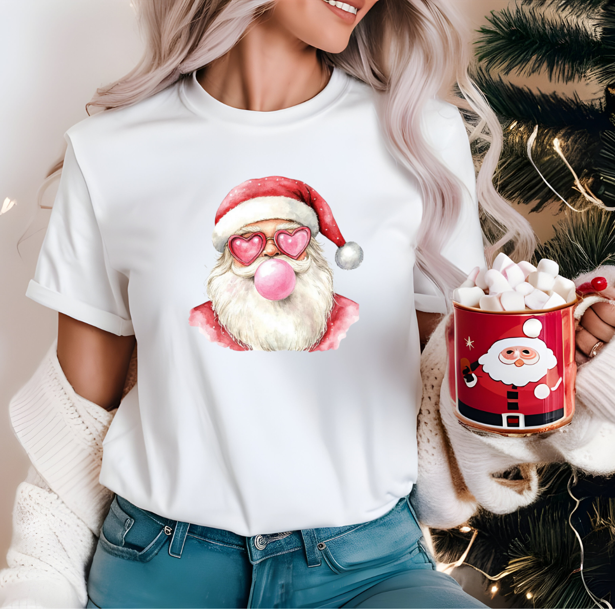 Christmas Santa Blowing Bubble Shirt