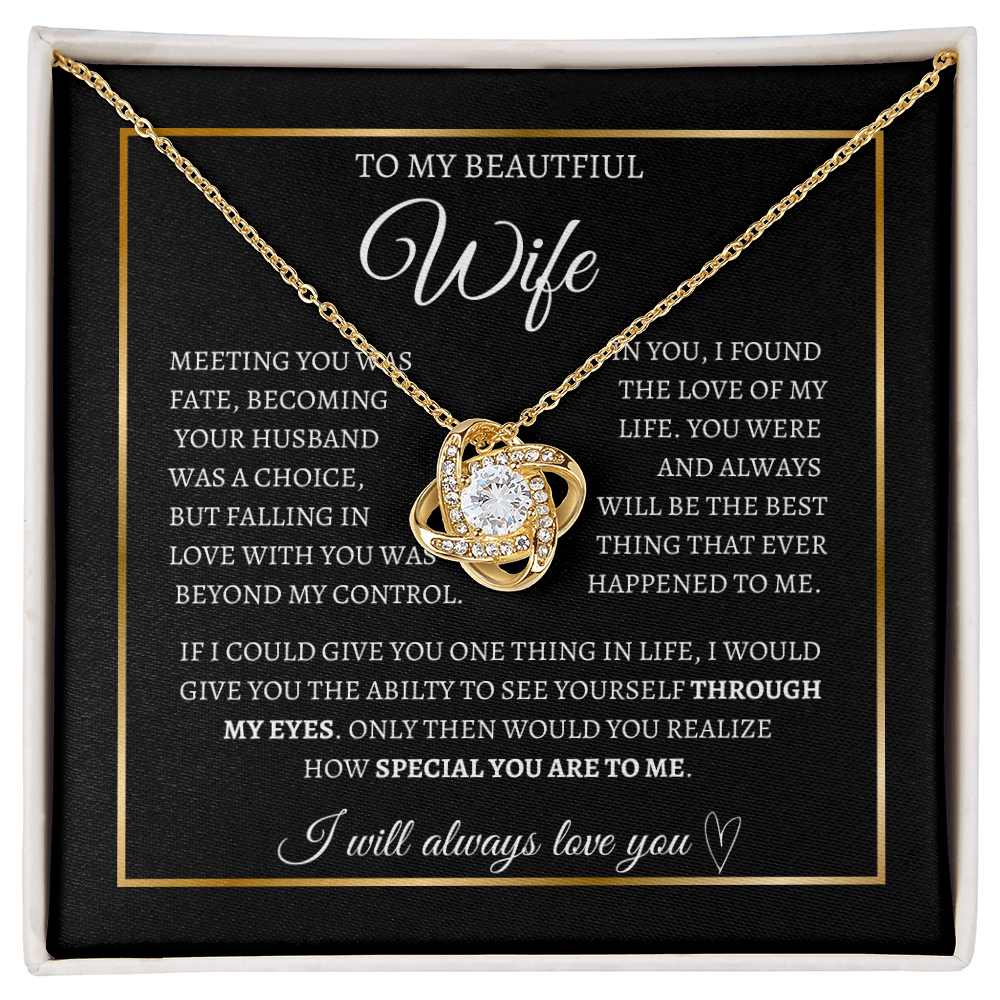To My Beautiful Wife I Love note necklace