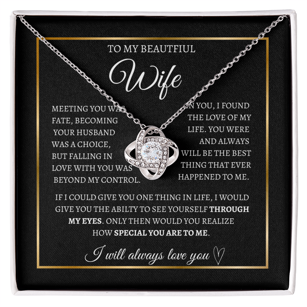 To My Beautiful Wife I Love note necklace