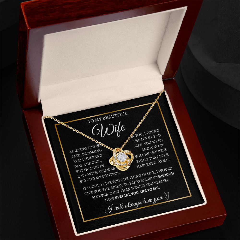 To My Beautiful Wife I Love note necklace