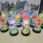 Galaxy Rose Flowers Valentines Day Gift for Girlfriend Eternal Rose LED Light Foil Flower Wedding Decor Christmas Gifts