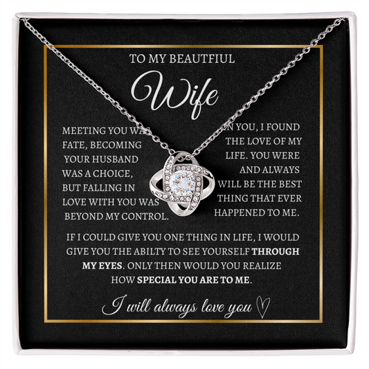 To My Beautiful Wife I Love note necklace