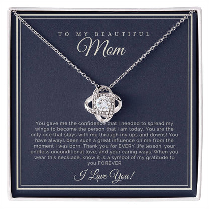 To my Beautiful Mom | Love knot necklace