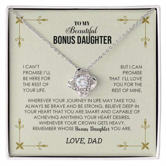 To My Beautiful Bonus Daughter | Love Knot Necklace