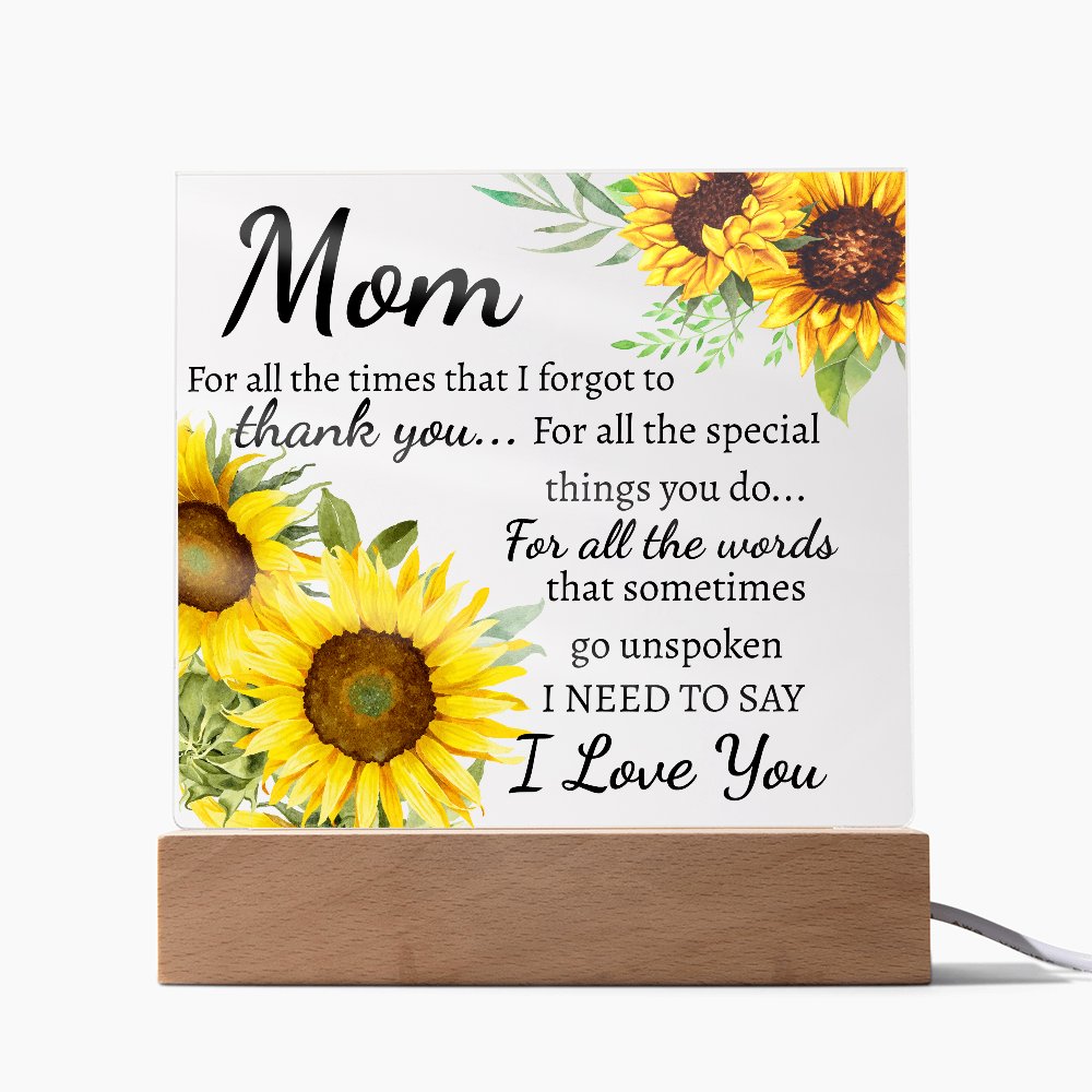 Mom for all the times acrylic plaque