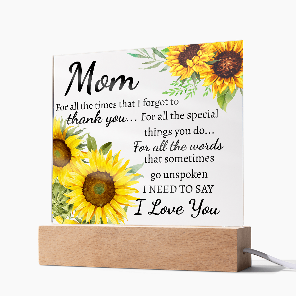 Mom for all the times acrylic plaque